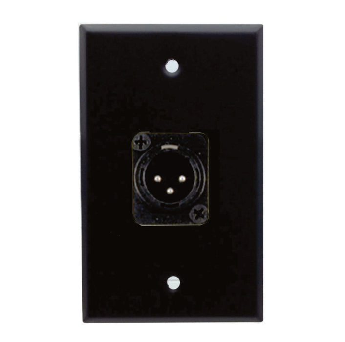 Single Gang Stainless Steel Wall Plate with 3 pin XLR Male