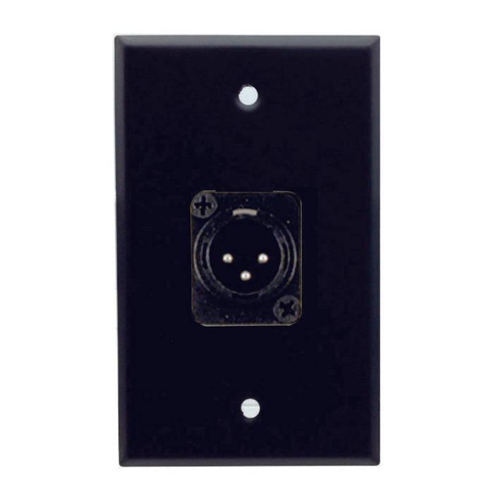 Single Gang Stainless Steel Wall Plate with XLR Male - AMERICAN RECORDER TECHNOLOGIES, INC.