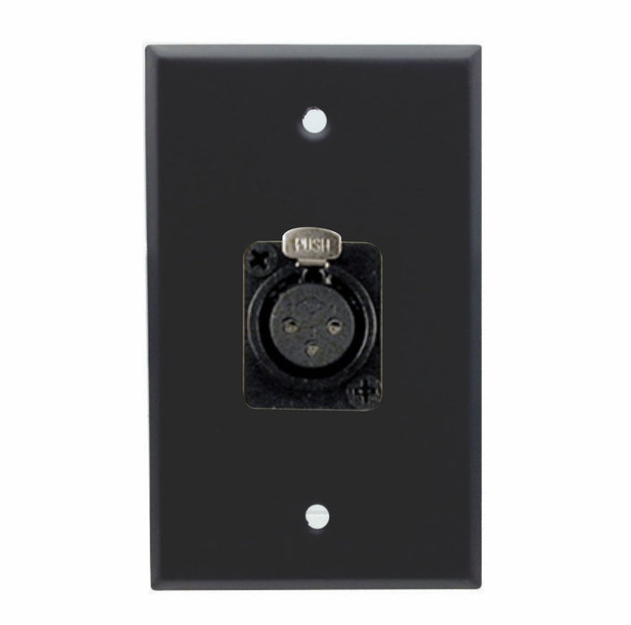 Single Gang Stainless Steel Wall Plate with XLR Female - AMERICAN RECORDER TECHNOLOGIES, INC.