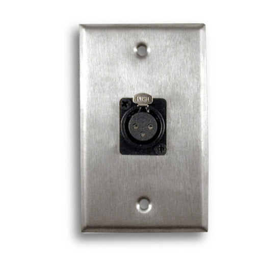 Single Gang Stainless Steel Wall Plate with XLR Female - AMERICAN RECORDER TECHNOLOGIES, INC.