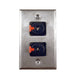 Single Gang Stainless Steel Wall Plate with Dual TRS Female - AMERICAN RECORDER TECHNOLOGIES, INC.