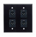 Dual Gang Stainless Steel Wall Plates with Four XLR Male - AMERICAN RECORDER TECHNOLOGIES, INC.