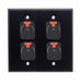 Dual Gang Stainless Steel Wall Plates with Four TRS Female - AMERICAN RECORDER TECHNOLOGIES, INC.