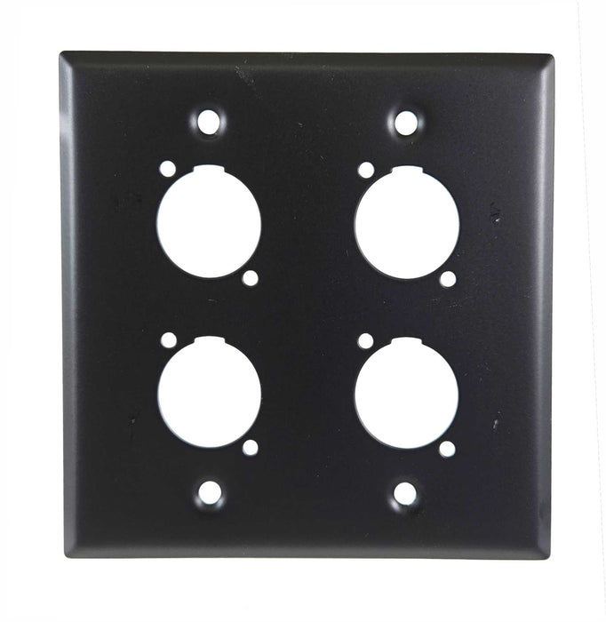 Dual Gang Four Position Stainless Steel Wall Plate - Empty - AMERICAN RECORDER TECHNOLOGIES, INC.