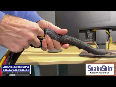 1/2 inch SNAKESKIN Cable Management Kit - Black - 8 feet - AMERICAN RECORDER TECHNOLOGIES, INC.