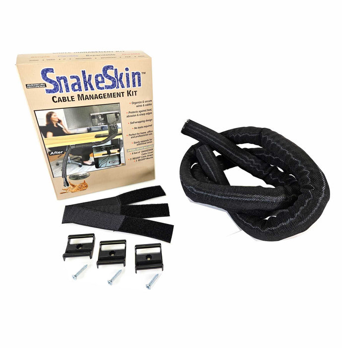 1 inch SNAKESKIN Cable Management Kit - Black - 8 feet pack