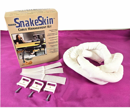 1/2 inch SNAKESKIN Cable Management Kit - White - 8 feet - AMERICAN RECORDER TECHNOLOGIES, INC.