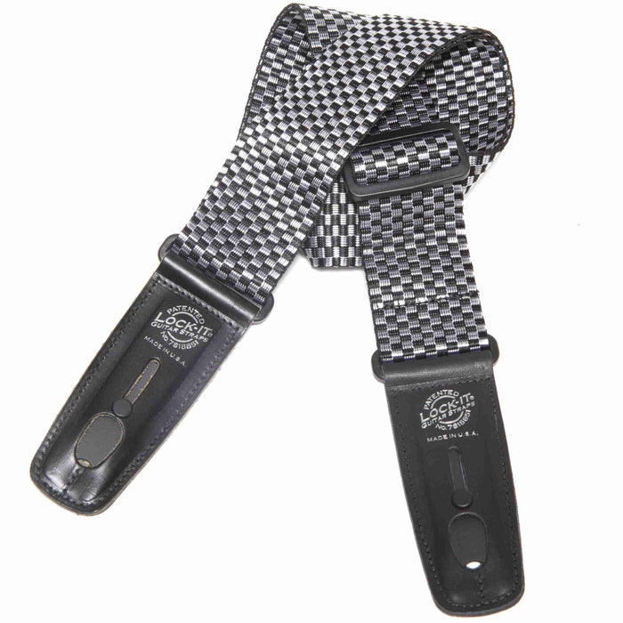 Lock-It Guitar Straps - 2" Wide Nylon in Checker Pattern - AMERICAN RECORDER TECHNOLOGIES, INC.