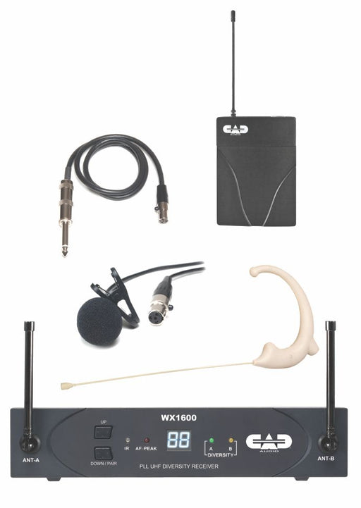 CAD AUDIO UHF Wireless Diversity Sys, 100 channel with Body Pack,Earworn & Lavalier Mics - AMERICAN RECORDER TECHNOLOGIES, INC.