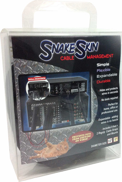 1 inch SNAKESKIN Cable Management Kit - Black - 8 feet pack - AMERICAN RECORDER TECHNOLOGIES, INC.