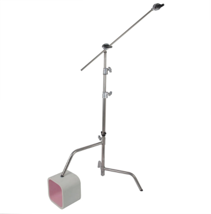 American Recorder Studio Stainless Steel C- Stand 40 inch -3 section with sliding leg - AMERICAN RECORDER TECHNOLOGIES, INC.