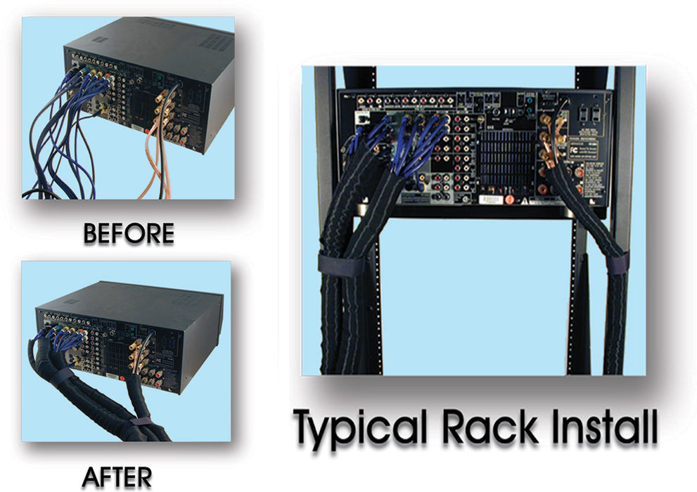 1 inch SNAKESKIN Wire & Cable Cover - Black - 100 feet pack - AMERICAN RECORDER TECHNOLOGIES, INC.