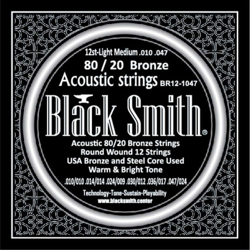 BLACKSMITH 80/20 Bronze Acoustic 12 String Set - Light Medium 010 - 047 - AMERICAN RECORDER TECHNOLOGIES, INC.