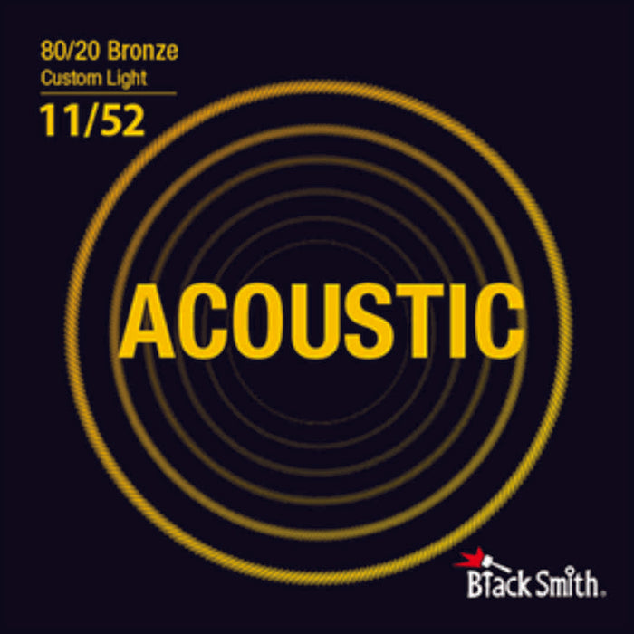 BLACKSMITH Acoustic 6 String Set, 80/20 Bronze - Custom Light - 11-52 - AMERICAN RECORDER TECHNOLOGIES, INC.