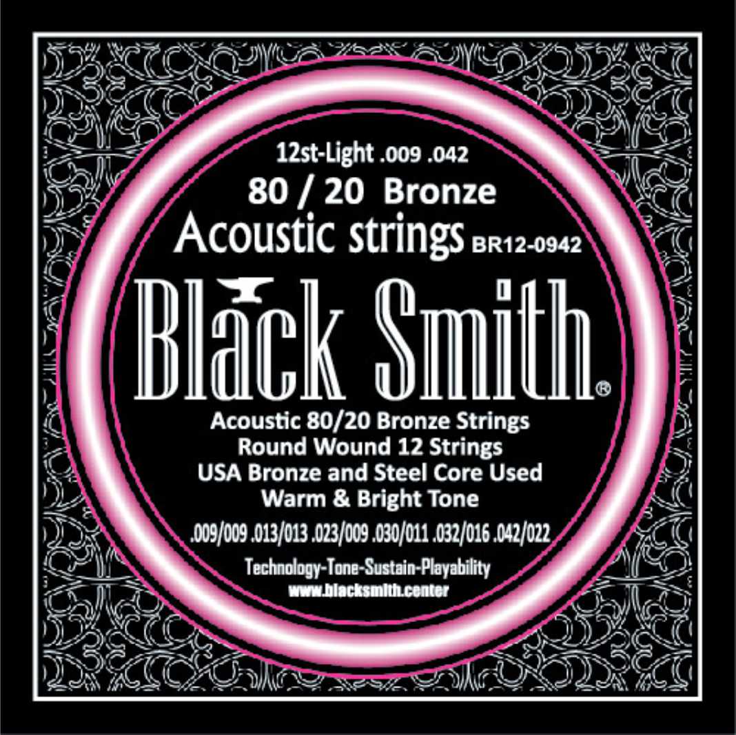 BLACKSMITH 80/20 Bronze Acoustic 12 String Set - Light 009 - 042 ...