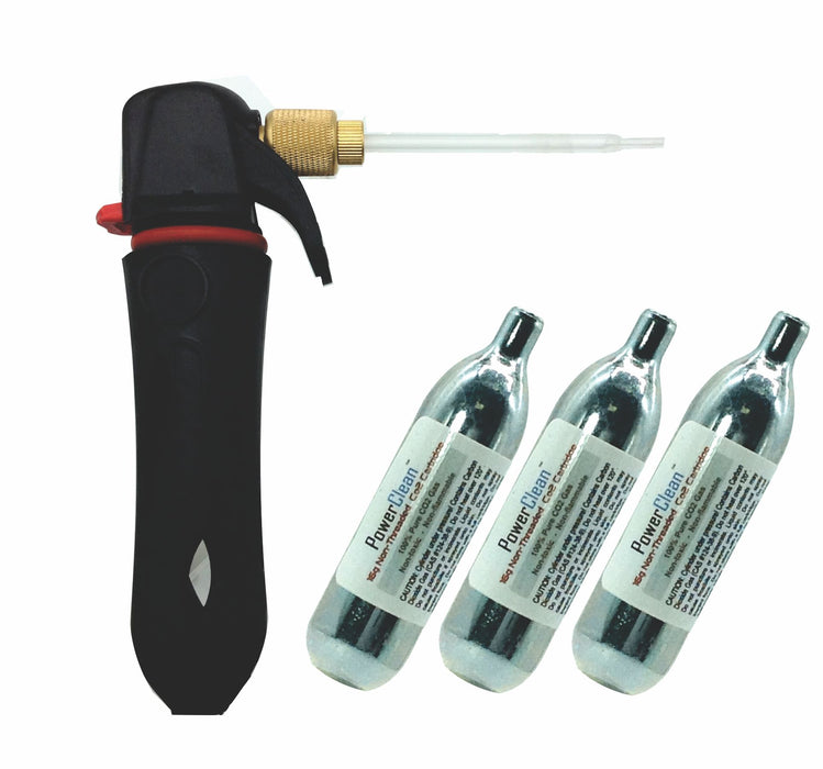 Eco-Friendly Carbon Dioxide Mini Gas Duster (canned air)  - with 3 each 16 gram CO2 cartridges - AMERICAN RECORDER TECHNOLOGIES, INC.