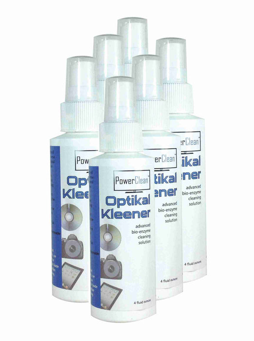 POWERCLEAN - Optikal Kleener - Pure & Natural Screen/Lens Cleaning Fluid, 4 ounce - 6 Pack - AMERICAN RECORDER TECHNOLOGIES, INC.
