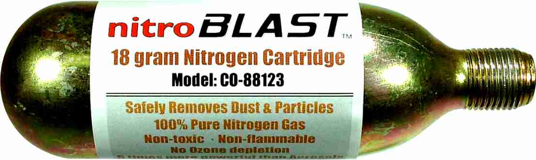 NITRO PRO -  Lab Grade Nitrogen Gas Duster with 2 each 18 gram gas cartridges - AMERICAN RECORDER TECHNOLOGIES, INC.