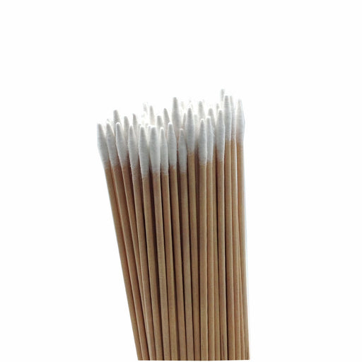 AMERICAN RECORDER Pointed Tip Cotton Swab on 4 inch Wooden Stick - bag of 100 - AMERICAN RECORDER TECHNOLOGIES, INC.