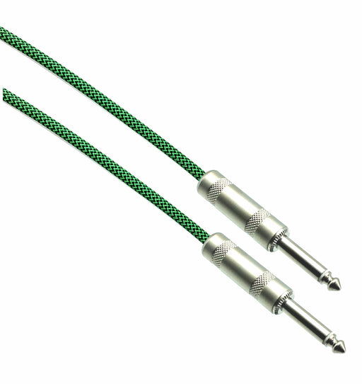 BLACK/NEON GREEN Designer Series Guitar Cables - 1/4" Straight to Straight - AMERICAN RECORDER TECHNOLOGIES, INC.