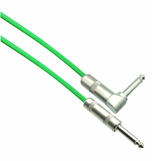 NEON GREEN Designer Series Guitar Cables - 1/4" Straight to Right Angle - AMERICAN RECORDER TECHNOLOGIES, INC.