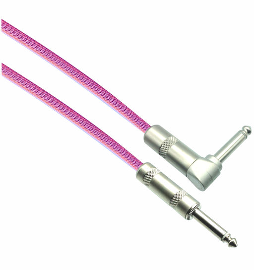 NEON PINK Designer Series Guitar Cables - 1/4" Straight to Right Angle - AMERICAN RECORDER TECHNOLOGIES, INC.