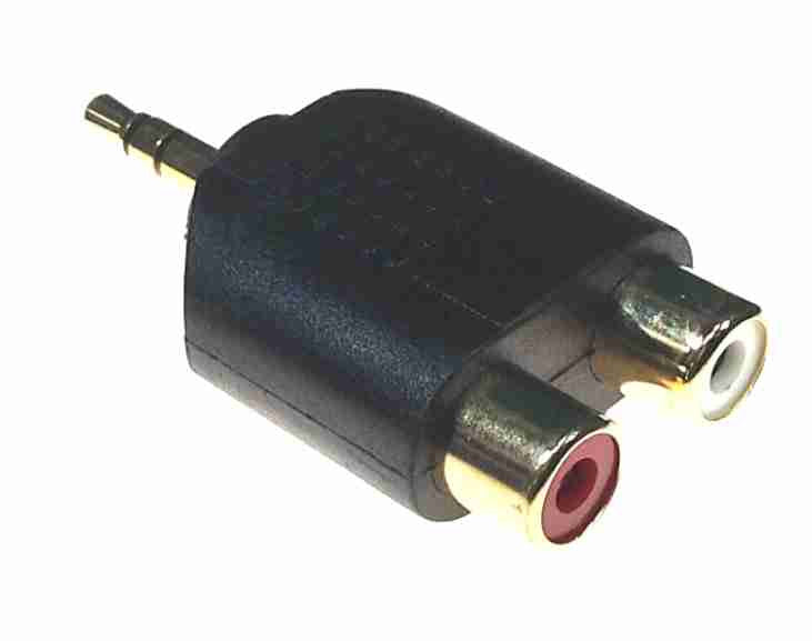 Dual RCA (female) to 3.5mm TRS (male) Audio Adapter - AMERICAN RECORDER TECHNOLOGIES, INC.