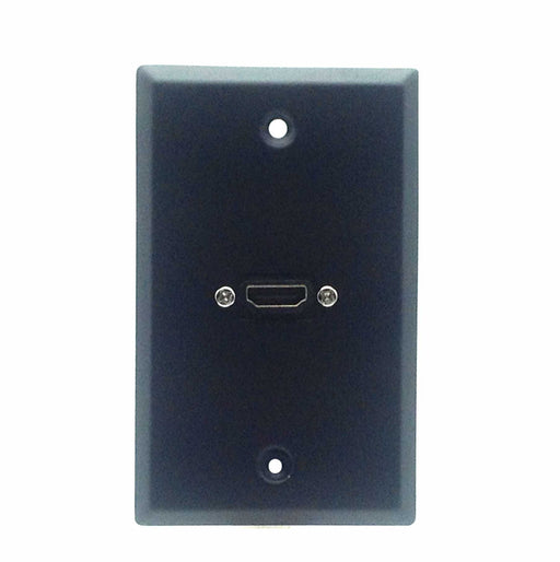 Single Gang HDMI Stainless Steel Wall Plate - Black - AMERICAN RECORDER TECHNOLOGIES, INC.