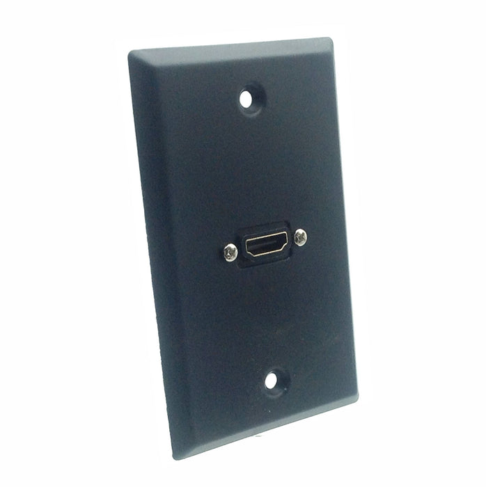 Single Gang HDMI Stainless Steel Wall Plate - Black - AMERICAN RECORDER TECHNOLOGIES, INC.
