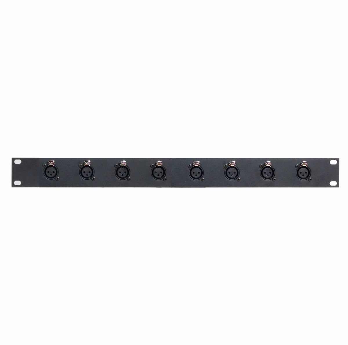 One Ru Panel 1RU Rack Panel with 8 XLR Female Front / 2 Shielded RJ45 Rear