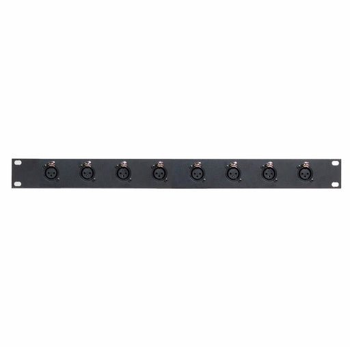 1RU Rack Panel with 8 XLR Female Front / 2 Shielded RJ45 Rear - AMERICAN RECORDER TECHNOLOGIES, INC.