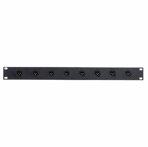 1RU Rack Panel with 8 XLR Male Front / 2 Shielded RJ45 Rear - AMERICAN RECORDER TECHNOLOGIES, INC.