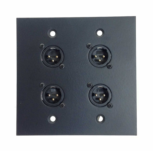 Dual Gang Wall Plate with 4 XLR Male Front / 1 Shielded RJ45 Rear - AMERICAN RECORDER TECHNOLOGIES, INC.