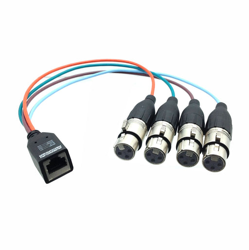 AMERICAN RECORDER RJ45 Female to 4 each Balanced XLR Female Breakout Adapter - AMERICAN RECORDER TECHNOLOGIES, INC.