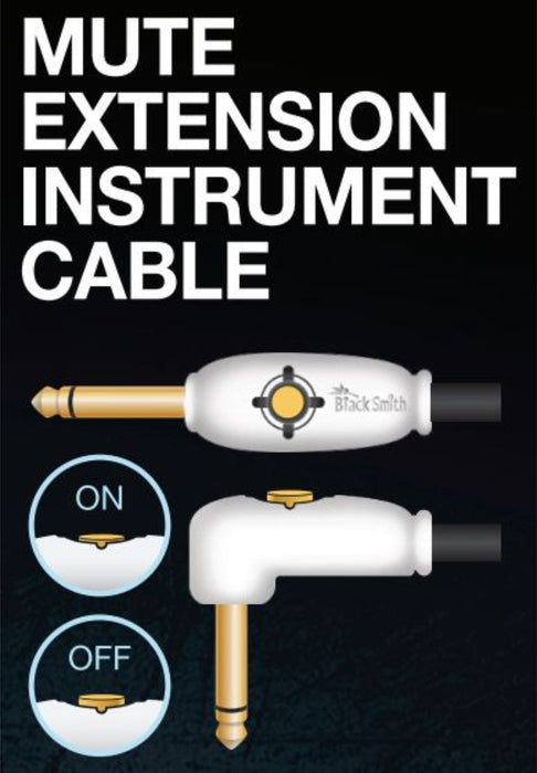 BLACKSMITH - Guitar Cable with Mute Button, straight to right angle - AMERICAN RECORDER TECHNOLOGIES, INC.