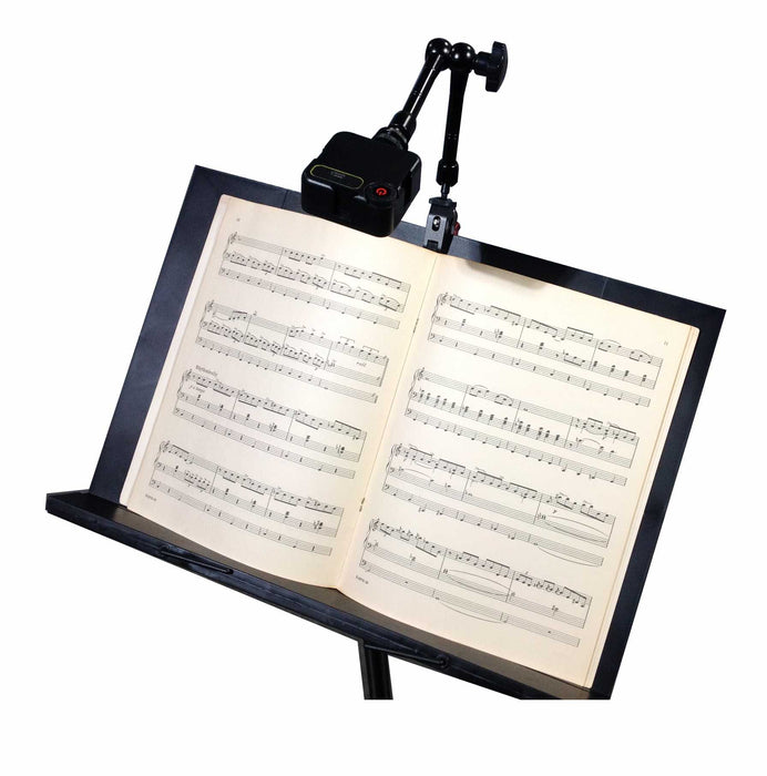 Pro Rechargeable LED Music Stand Light with Adjustable Arm and Clamp - AMERICAN RECORDER TECHNOLOGIES, INC.