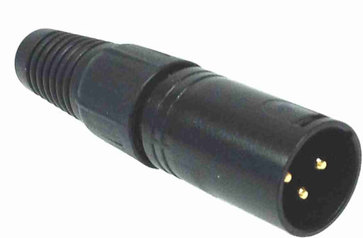 AMERICAN RECORDER 3 pin Male XLR Connector - Black - AMERICAN RECORDER TECHNOLOGIES, INC.