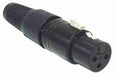 AMERICAN RECORDER 3 pin Female XLR Connector - Black - AMERICAN RECORDER TECHNOLOGIES, INC.