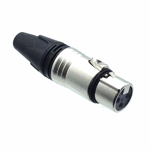 AMERICAN RECORDER Solder Type 3 pin Female XLR Connector - Nickel - AMERICAN RECORDER TECHNOLOGIES, INC.