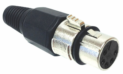 AMERICAN RECODER Solder Type 5 pin Female XLR Connector, solder type - Nickel - AMERICAN RECORDER TECHNOLOGIES, INC.