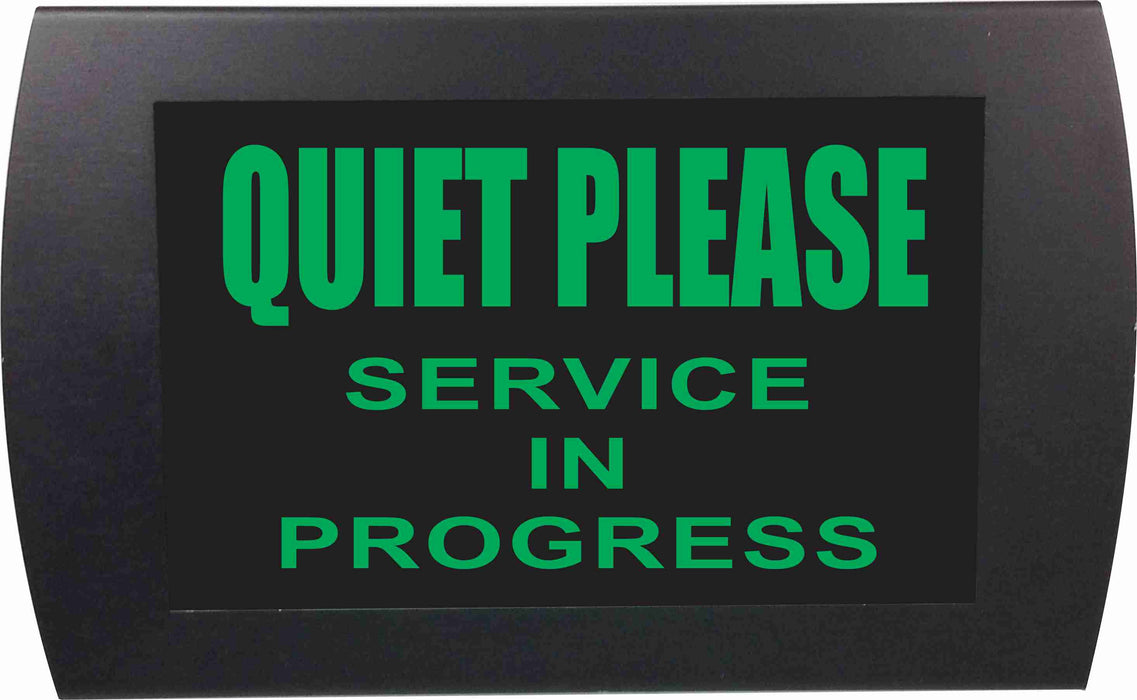 AMERICAN RECORDER - "QUIET PLEASE Service in Progress" LED Lighted Sign - AMERICAN RECORDER TECHNOLOGIES, INC.