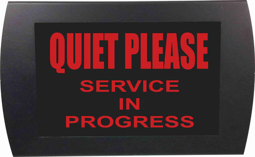 AMERICAN RECORDER - "QUIET PLEASE Service in Progress" LED Lighted Sign - AMERICAN RECORDER TECHNOLOGIES, INC.