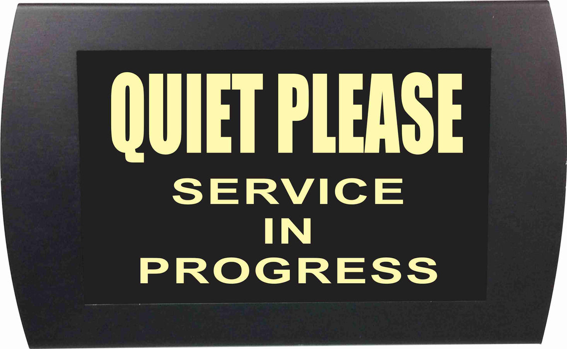 AMERICAN RECORDER - "QUIET PLEASE Service in Progress" LED Lighted Sign - AMERICAN RECORDER TECHNOLOGIES, INC.