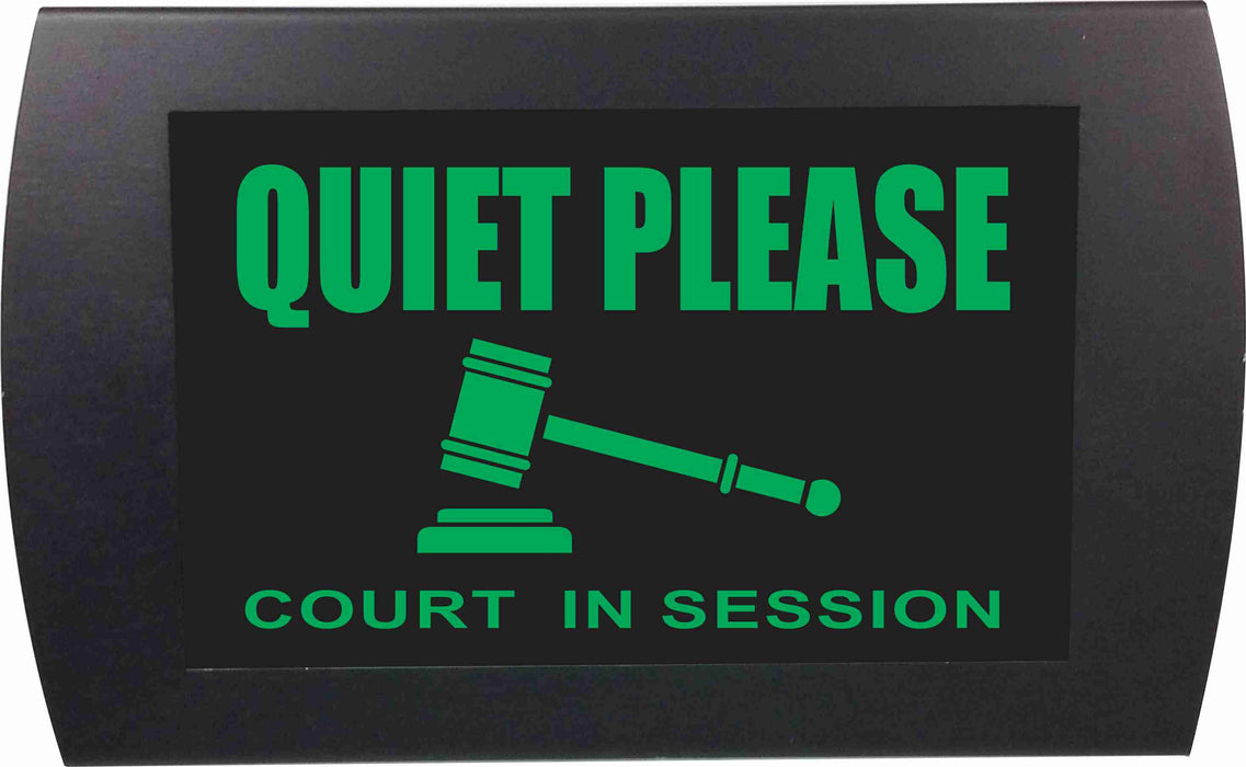 AMERICAN RECORDER - "QUIET PLEASE Court in Session" LED Lighted Sign - AMERICAN RECORDER TECHNOLOGIES, INC.