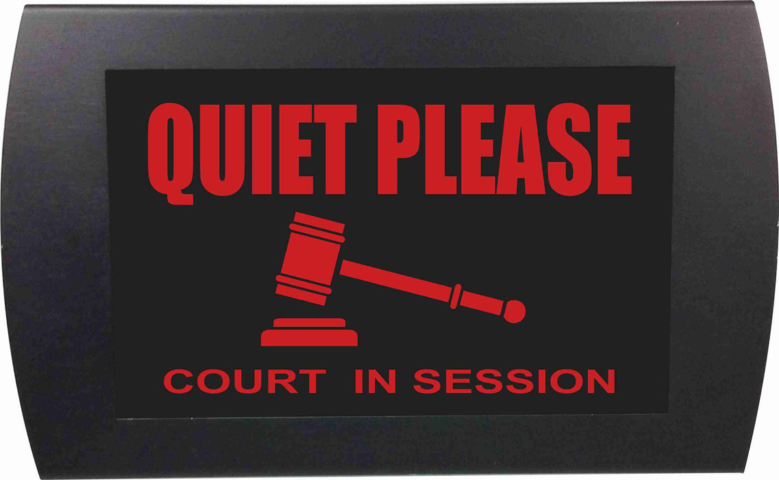 AMERICAN RECORDER - "QUIET PLEASE Court in Session" LED Lighted Sign - AMERICAN RECORDER TECHNOLOGIES, INC.