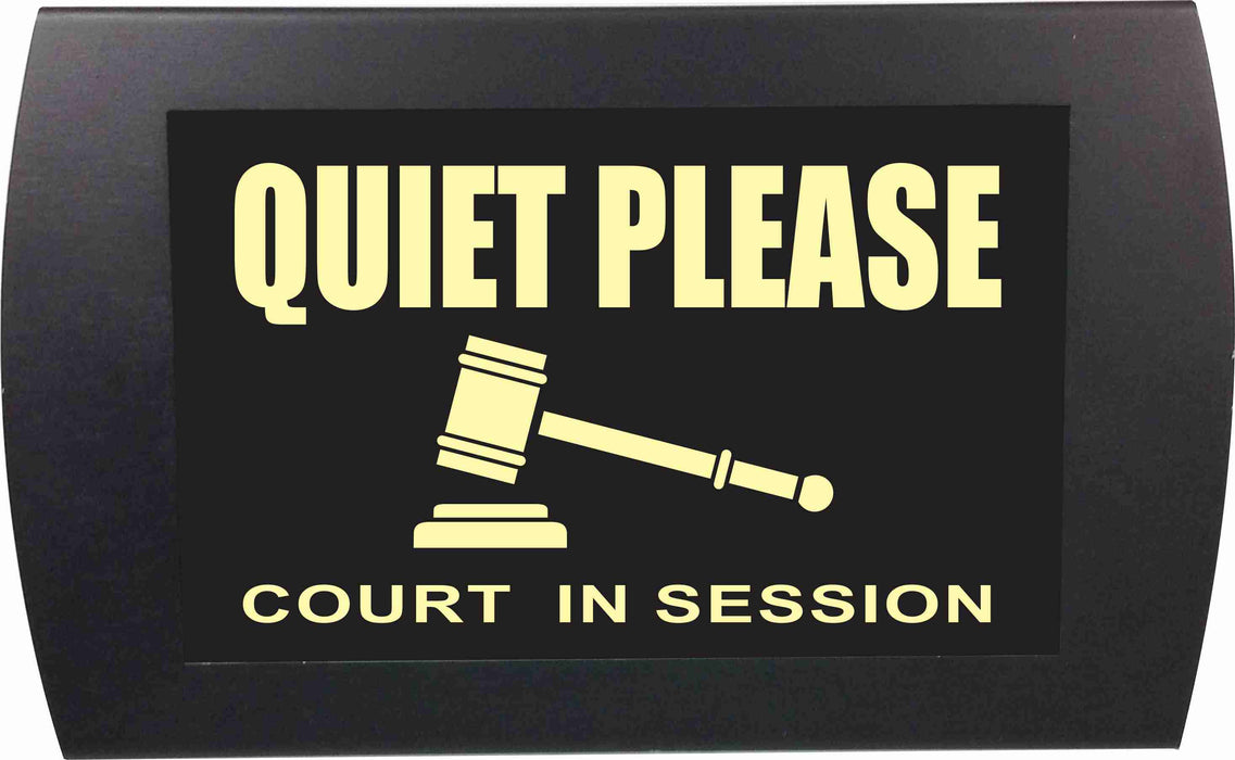 AMERICAN RECORDER - "QUIET PLEASE Court in Session" LED Lighted Sign - AMERICAN RECORDER TECHNOLOGIES, INC.