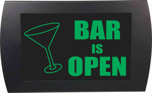 AMERICAN RECORDER - "BAR IS OPEN" (Martini Glass) - LED Lighted Sign - AMERICAN RECORDER TECHNOLOGIES, INC.