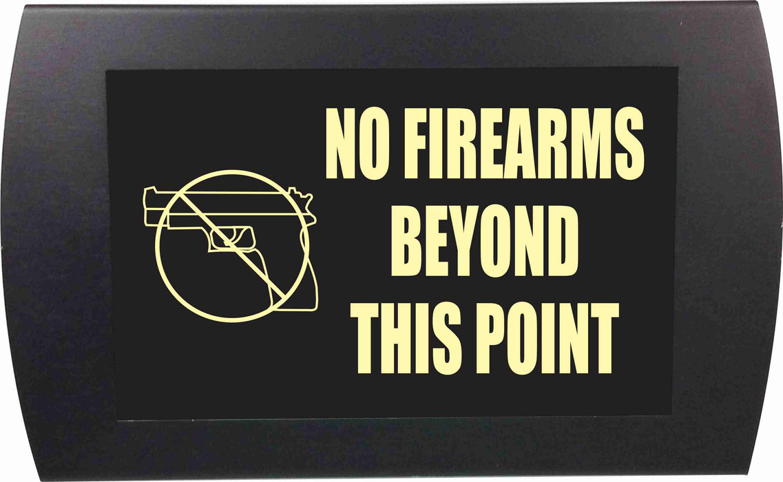 AMERICAN RECORDER - "NO FIREARMS BEYOND THIS POINT" LED Lighted Sign - AMERICAN RECORDER TECHNOLOGIES, INC.