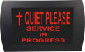 AMERICAN RECORDER - "QUIET PLEASE SERVICE IN PROGRESS" with Cross" LED Lighted Sign - AMERICAN RECORDER TECHNOLOGIES, INC.