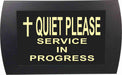 AMERICAN RECORDER - "QUIET PLEASE SERVICE IN PROGRESS" with Cross" LED Lighted Sign - AMERICAN RECORDER TECHNOLOGIES, INC.